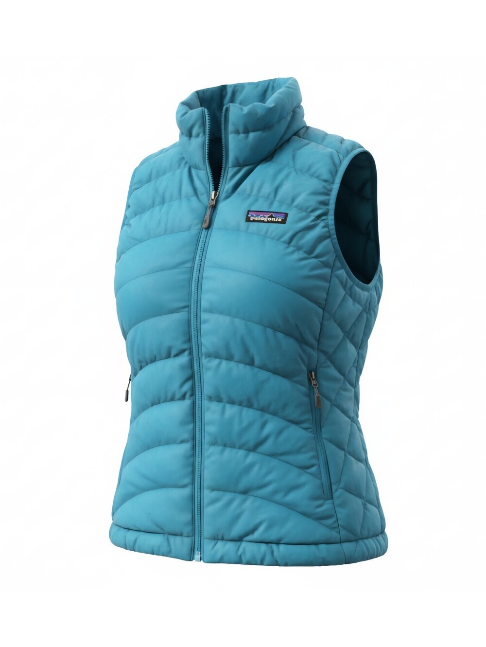 Patagonia Women's Down Puffer Vest Small S Curacao Blue Full Zip Warm 84627
